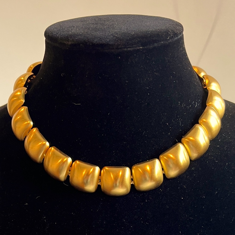 Vintage Anne Klein Gold Tone Link Necklace with Toggle Clasp AKI Hallmark